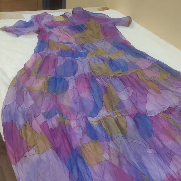 Elegant SHEER Multicolor Maxi Dress - Picture 1 of 13